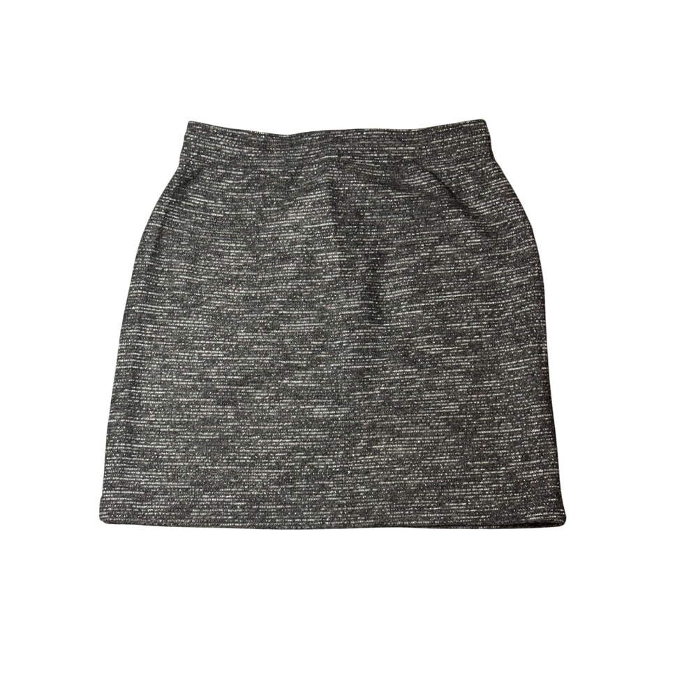 NWT Loft Women's XS Marled Knit Skirt Black White Drawstring Pockets 22366702 - Picture 4 of 7